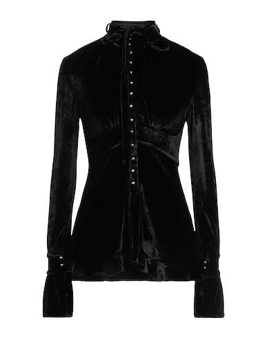 Black Chenille Shirts & blouses with bow