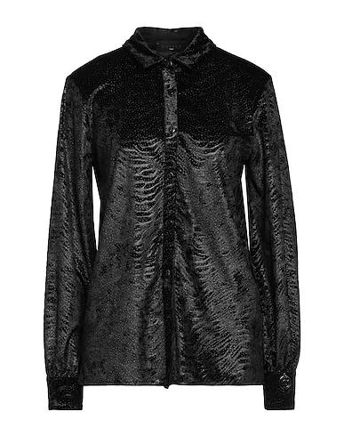 Black Chenille Solid color shirts & blouses