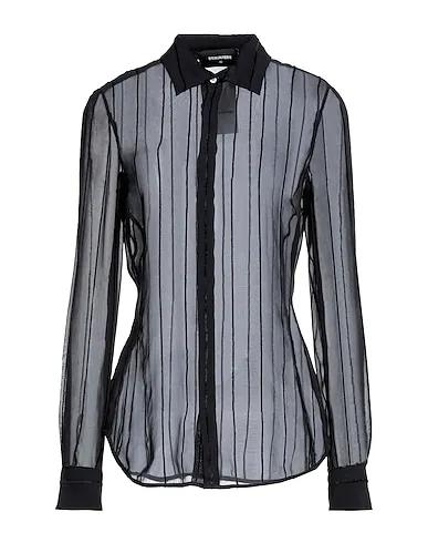 Black Chiffon Solid color shirts & blouses