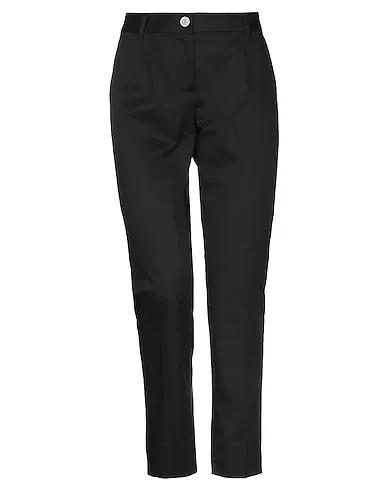 Black Cotton twill Casual pants