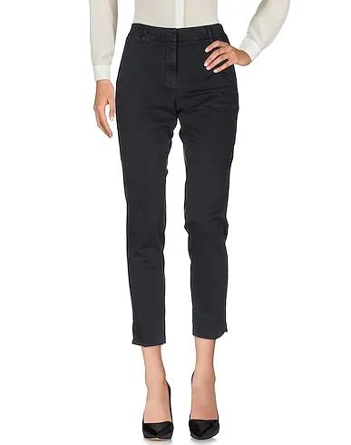 Black Cotton twill Casual pants