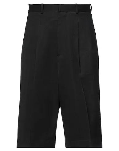 Black Cotton twill Cropped pants & culottes