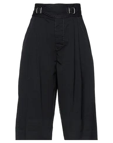 Black Cotton twill Cropped pants & culottes