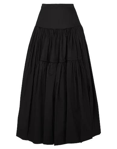 Black Cotton twill Maxi Skirts