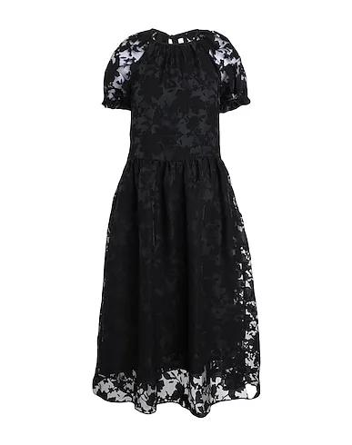 Black Cotton twill Midi dress