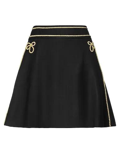 Black Cotton twill Mini skirt