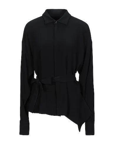 Black Crêpe Solid color shirts & blouses