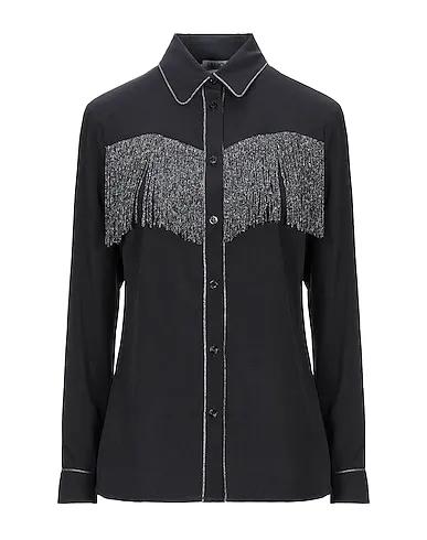 Black Crêpe Solid color shirts & blouses