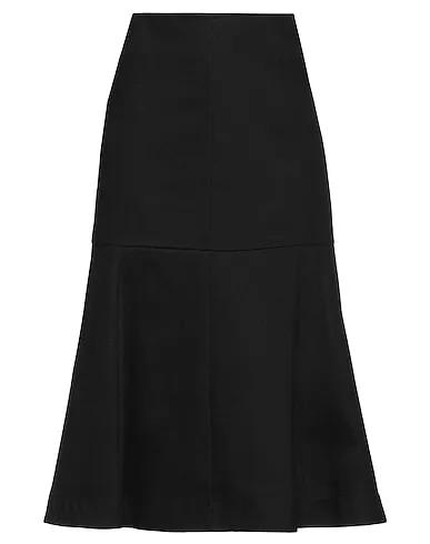 Black Gabardine Midi skirt