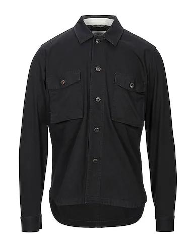 Black Gabardine Solid color shirt