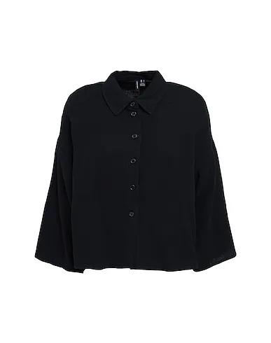 Black Gauze Solid color shirts & blouses