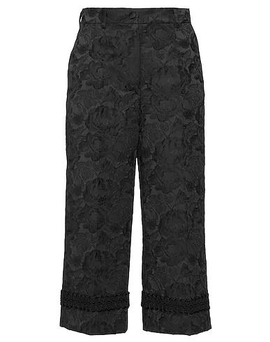 Black Jacquard Cropped pants & culottes