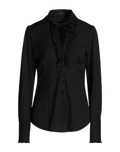 Black Jacquard Solid color shirts & blouses