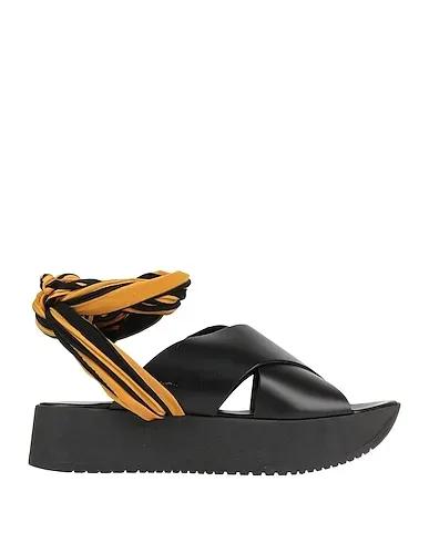 Black Jersey Sandals