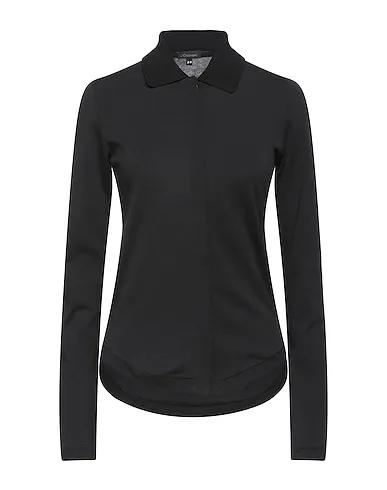Black Jersey Solid color shirts & blouses