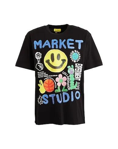 Black Jersey T-shirt SMILEY COLLAGE TEE
