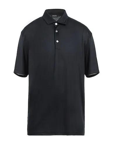 Black Knitted Polo shirt