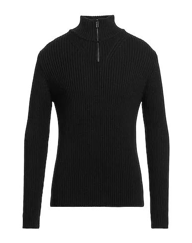 Black Knitted Sweater with zip