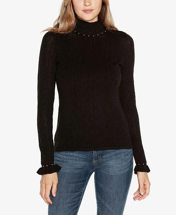 Black Label Women's Embellished Pointelle Sweater