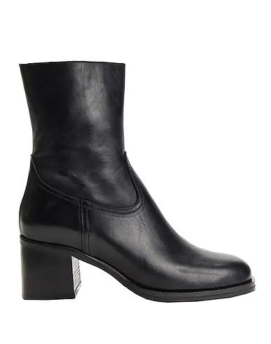 Black Leather Ankle boot LEATHER SQUARE-TOE ANKLE BOOT
