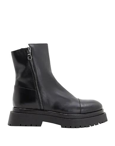 Black Leather Ankle boot LEATHER ZIP ANKLE BOOTS