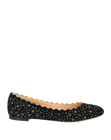Black Leather Ballet flats