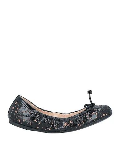 Black Leather Ballet flats