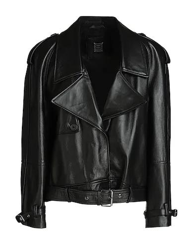 Black Leather Biker jacket LEATHER OVERSIZE BIKER JACKET