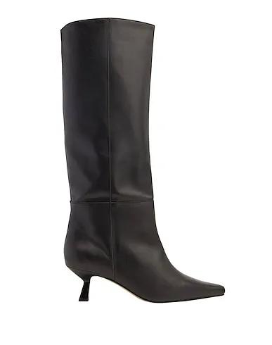Black Leather Boots LEATHER POINTY-TOE BOOT
