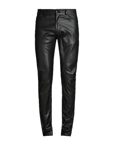 Black Leather Casual pants STRETCH LEATHER SKINNY PANTS
