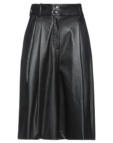Black Leather Cropped pants & culottes