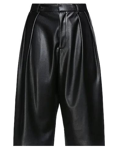 Black Leather Cropped pants & culottes