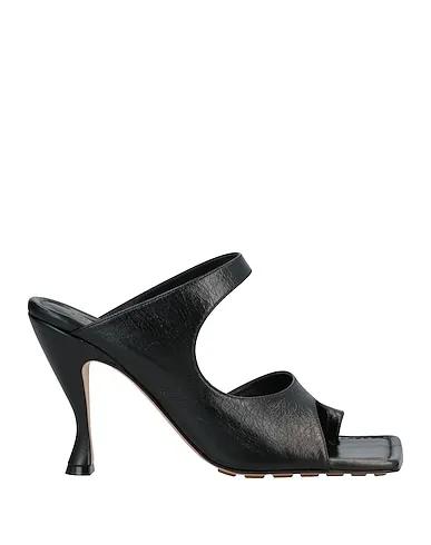 Black Leather Flip flops