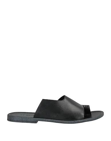 Black Leather Flip flops