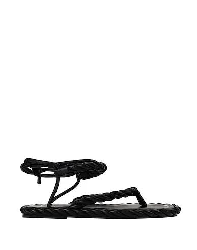 Black Leather Flip flops