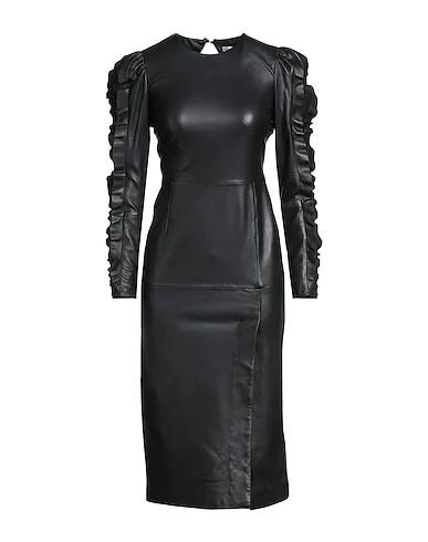 Black Leather Midi dress