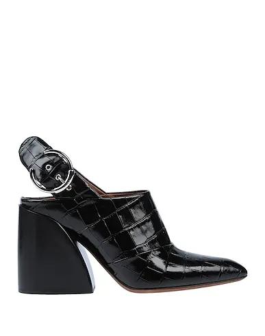 Black Leather Mules and clogs