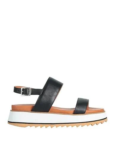 Black Leather Sandals