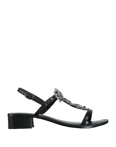 Black Leather Sandals