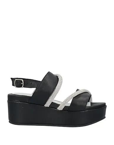 Black Leather Sandals