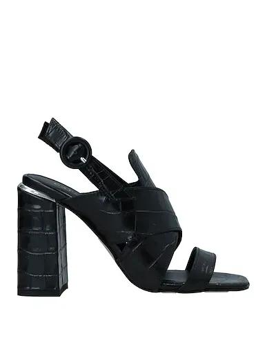 Black Leather Sandals