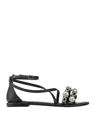 Black Leather Sandals