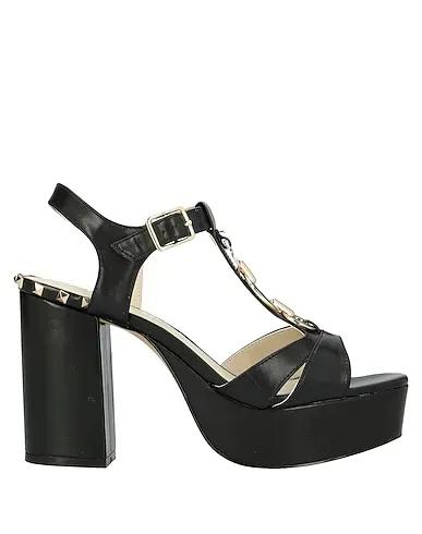 Black Leather Sandals