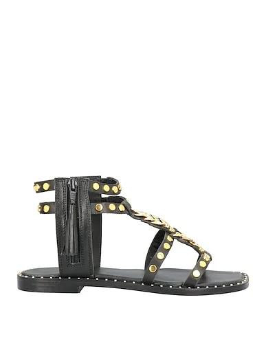 Black Leather Sandals