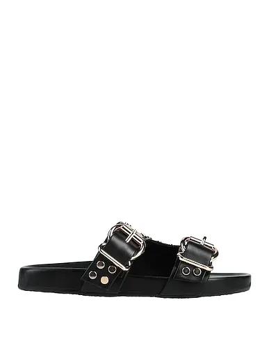 Black Leather Sandals