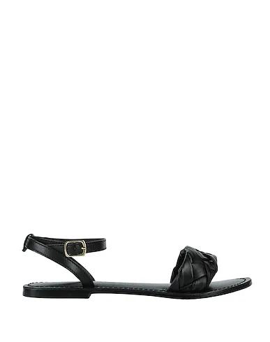 Black Leather Sandals