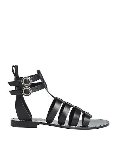 Black Leather Sandals