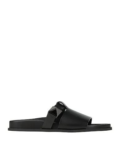 Black Leather Sandals
