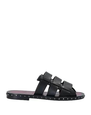 Black Leather Sandals