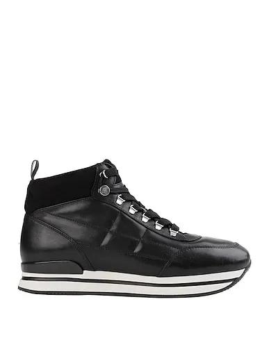 Black Leather Sneakers